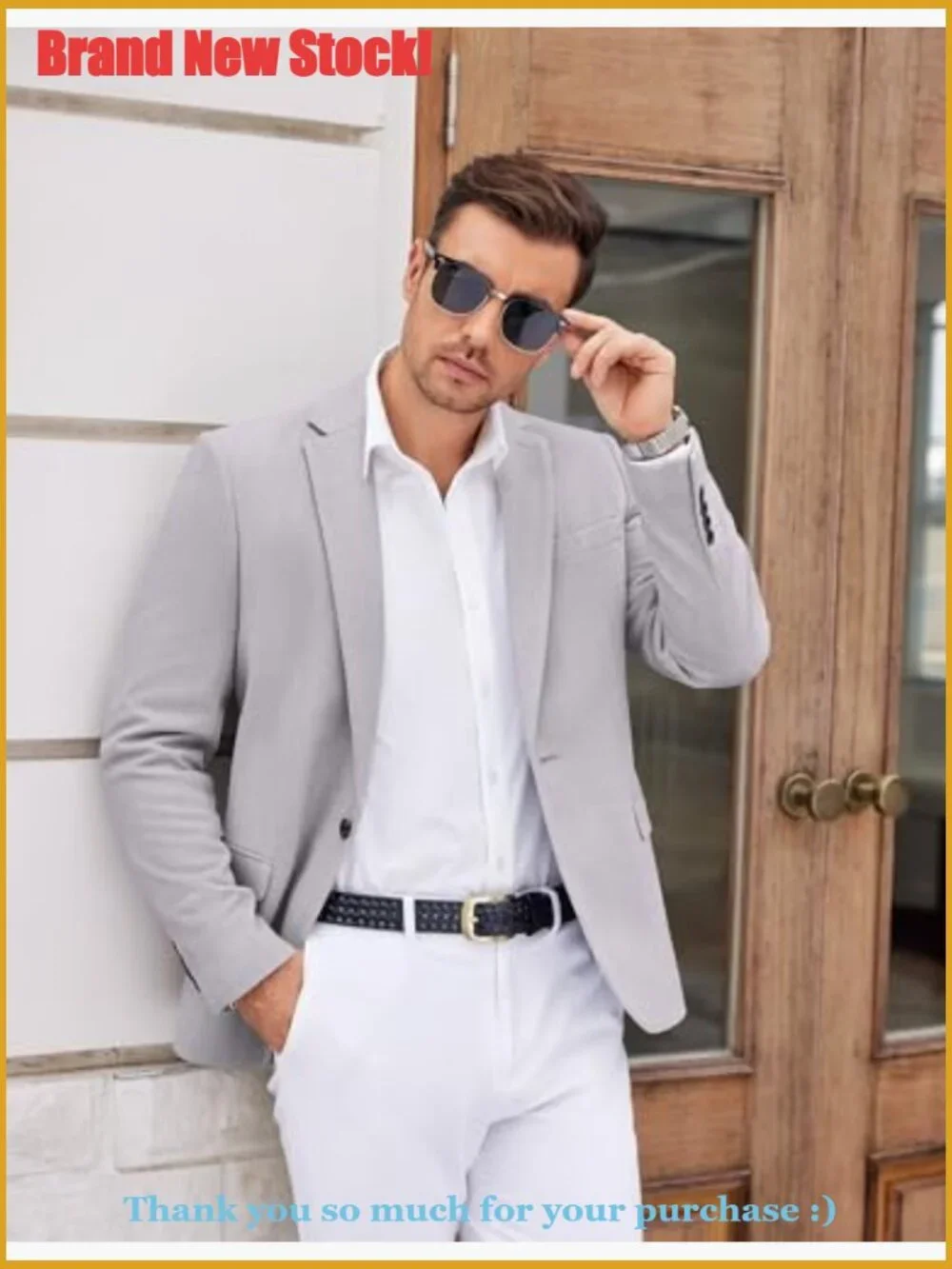 Tweed Herringbone Blazer Slim Fit Suit Jacket Formal Casual